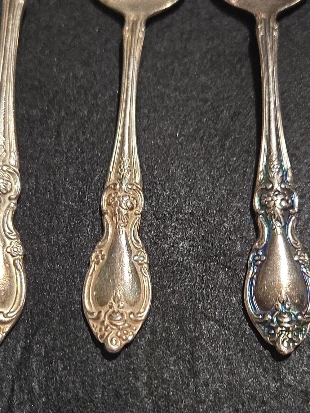 Oneida Silver-Tone Ornate Serving Spoons - Set of 3 Louisiana Pattern